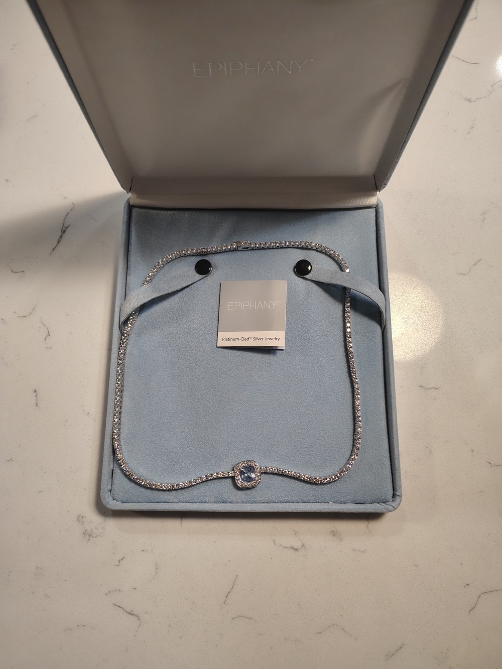 Epiphany Silver Cubic Zirconia Halo Necklace in Silver